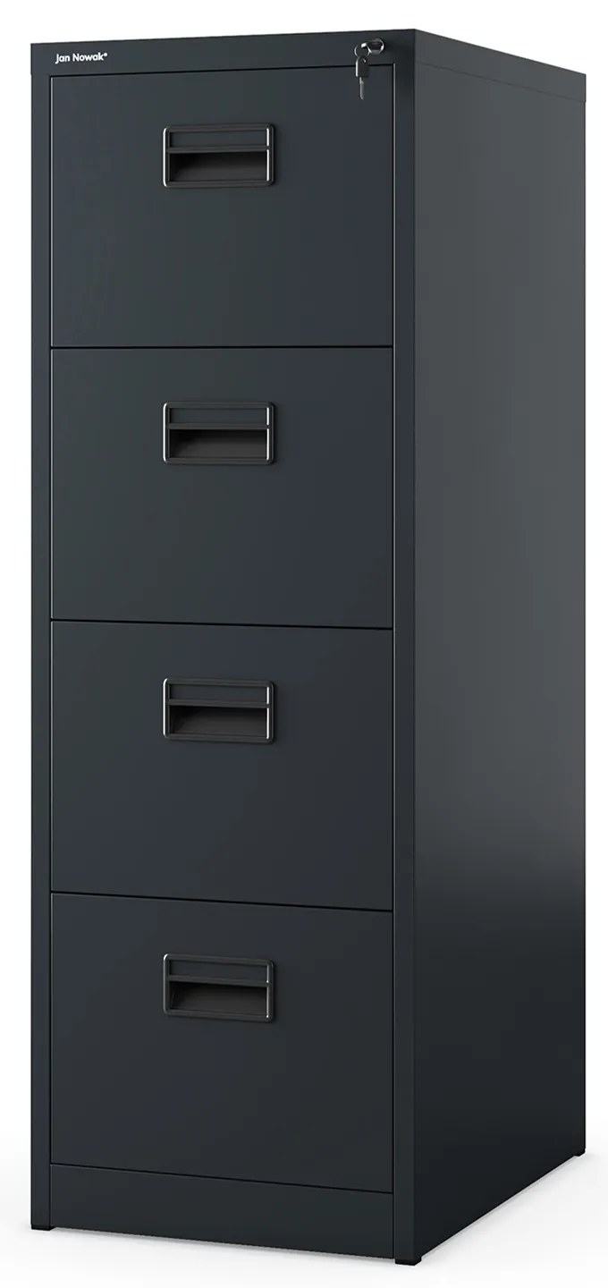 Kovová kartotéka, 4 zásuvky SARA V4, 460 x 1320 x 620 mm, antracitová