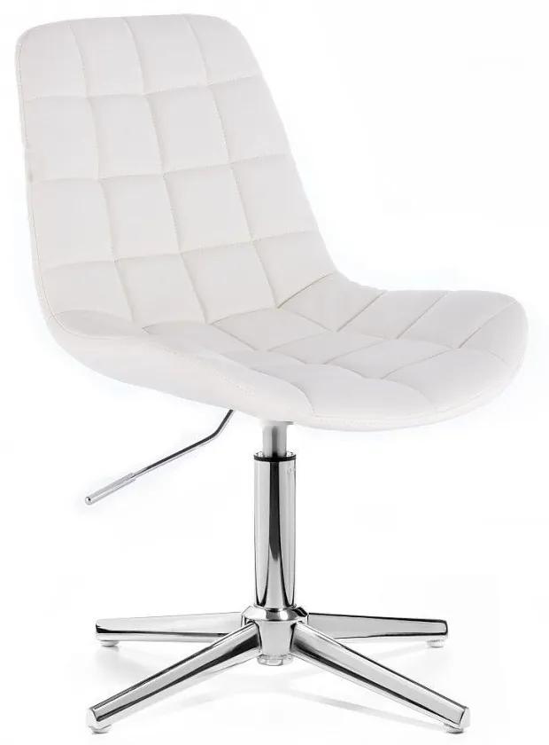 LuxuryForm DESIGN Stolička PARIS na striebornom kríži - biela