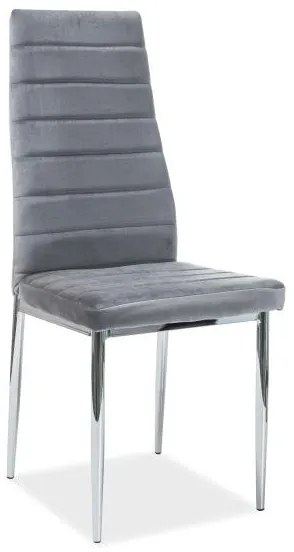 Jedálenská stolička Eryx Velvet, sivá / strieborná