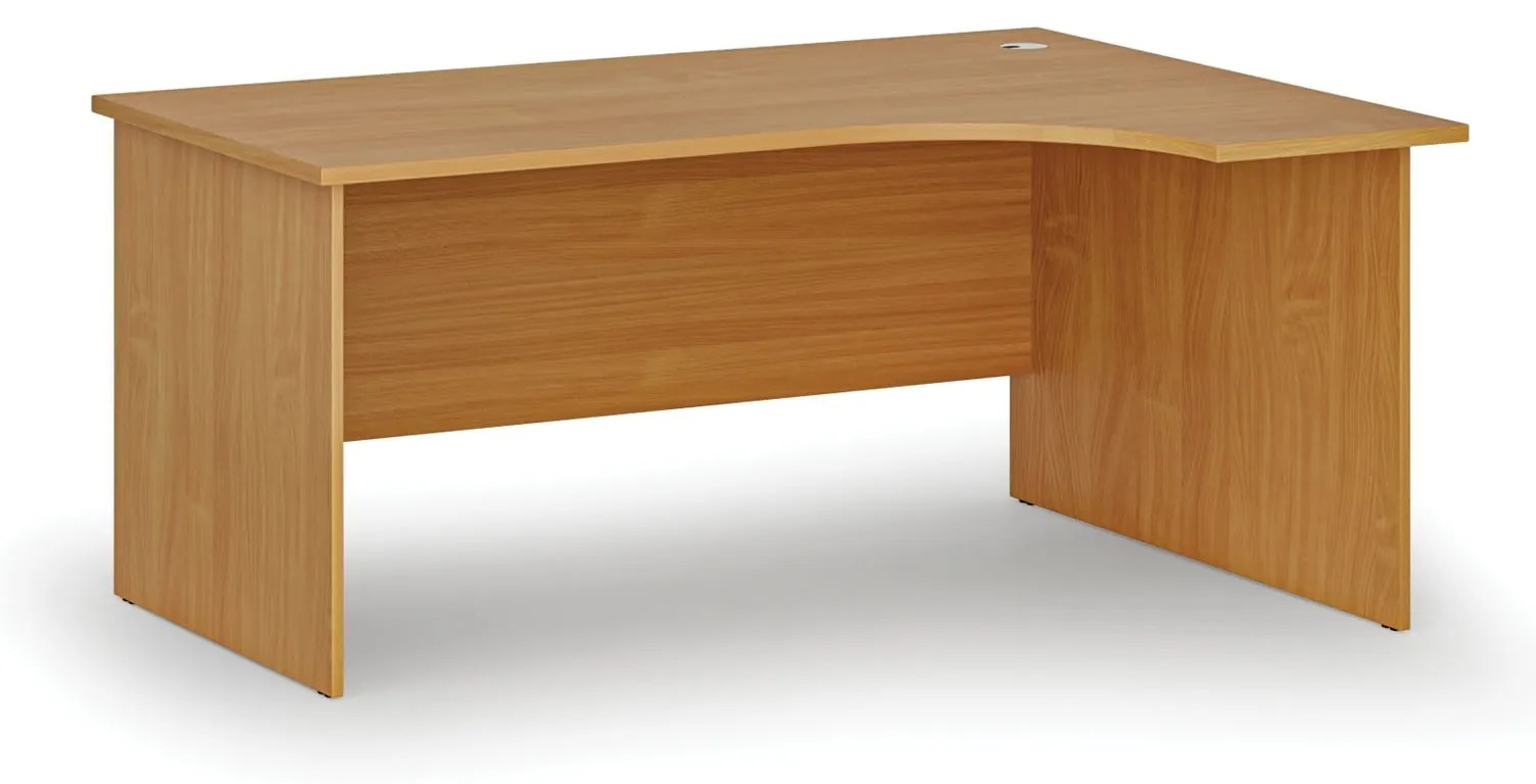 Rohový kancelársky písací stôl PRIMO WOOD, 160x120 cm, pravý, buk