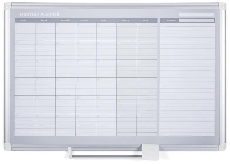 Bi-Office Mesačná plánovacia tabuľa na stenu LUX, magnetická, dni, 900 x 600 mm