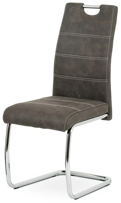 BONTEC Jedálenská stolička, čierna, látka, HC-483 BK3 Farba: Šedá