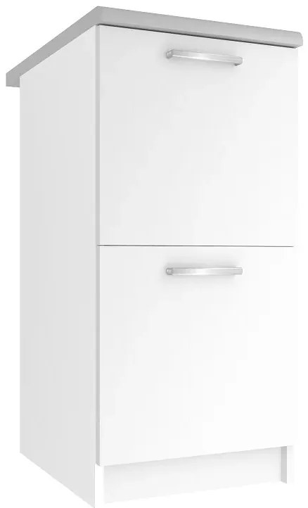 Kuchynská skrinka Belini spodná 40 cm biely mat s pracovnou doskou SD2-40/0/WT/WT/0/E