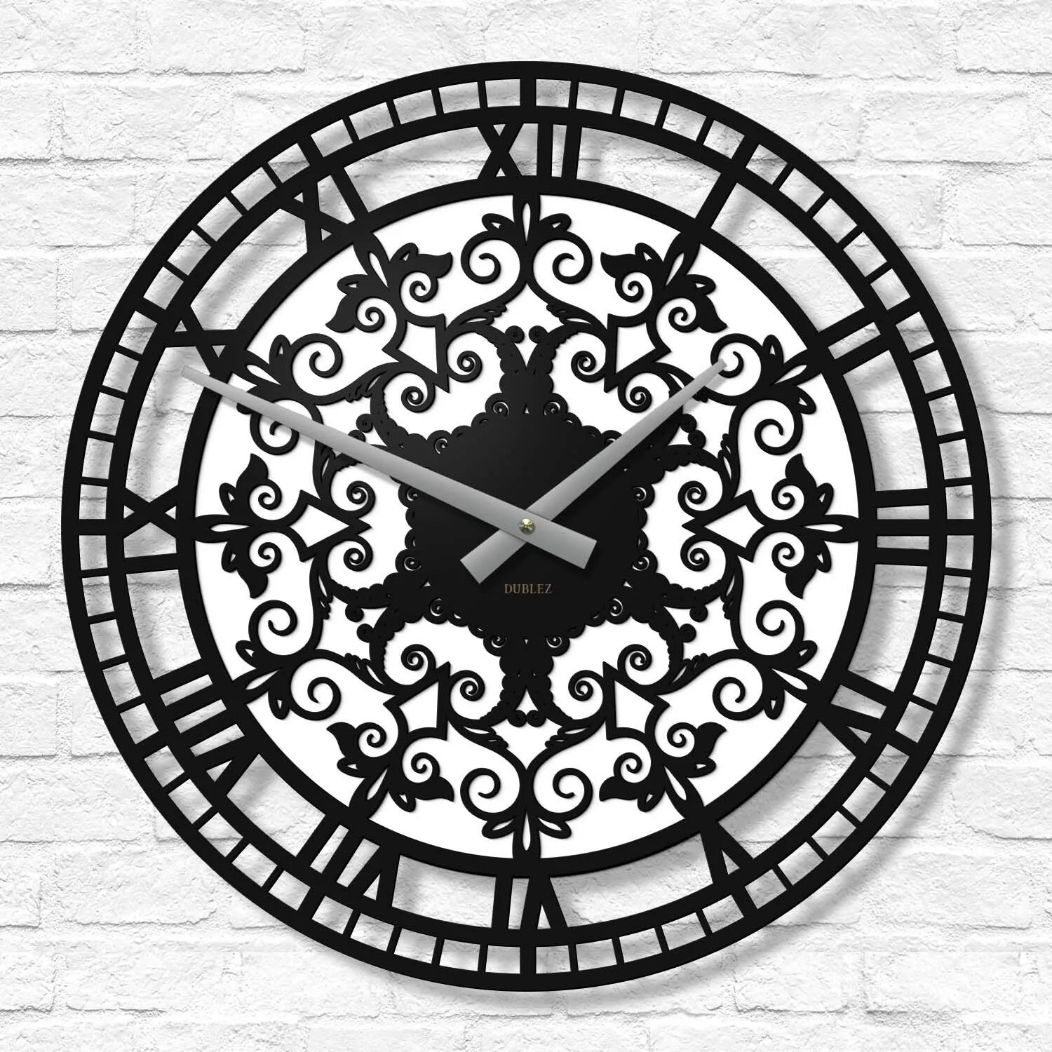 DUBLEZ | Drevené nástenné hodiny - Ornamenty
