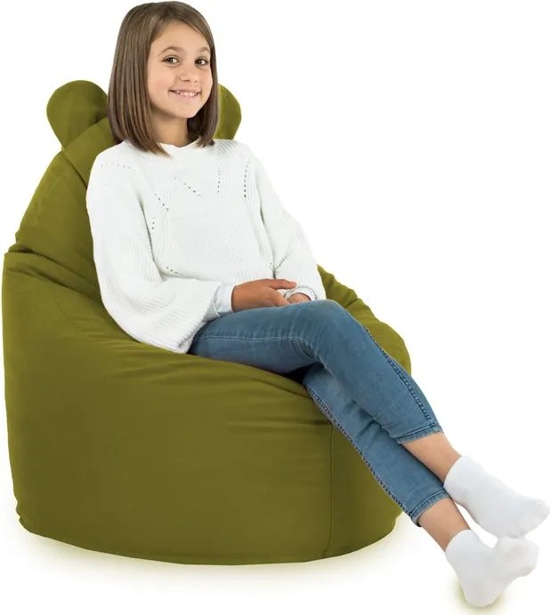 Detské kreslo Sako TEDDY – mäkké plyšové kreslo pre najmenších Farba: Zelený