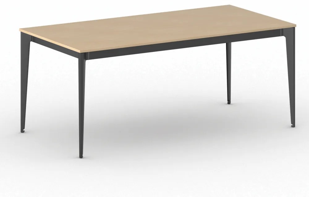 Kancelársky stôl PRIMO ACTION, čierna podnož, 1800 x 900 mm, buk