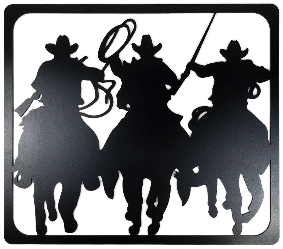 Veselá Stena Drevená nástenná dekorácia Kovboji čierna