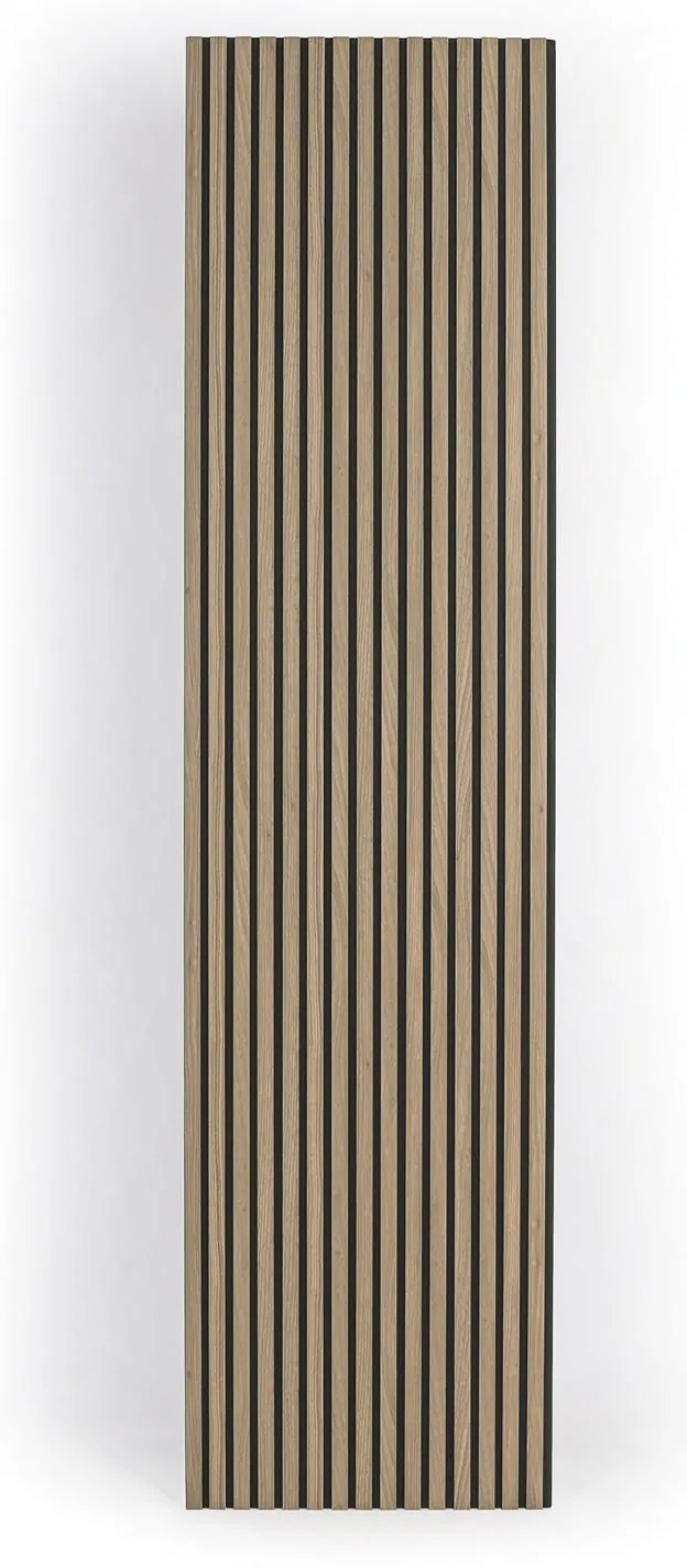 Drevený akustický panel, 2400 x 600 mm, čierny podklad, orech