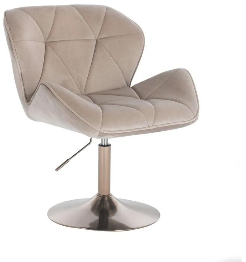 LuxuryForm DESIGN Stolička MILANO VELUR na zlatom tanieri - latte