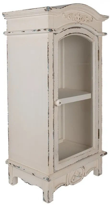 Béžová nástenná drevená skrinka s ornamentami Dinia - 45*30*88 cm