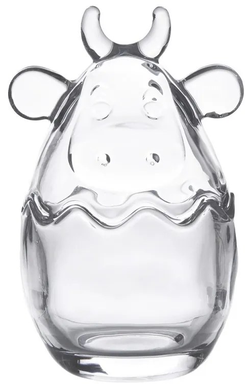 Sklenená dóza na cukríky v tvare kravičky - Ø 8*14 cm Sklenená dóza na cukríky v tvare kravičky - Ø 8*14 cm