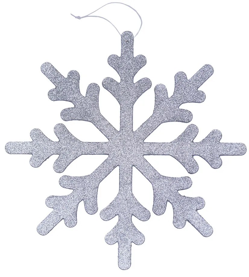 DECOLED Snehová vločka IV, priemer 80 cm, strieborná