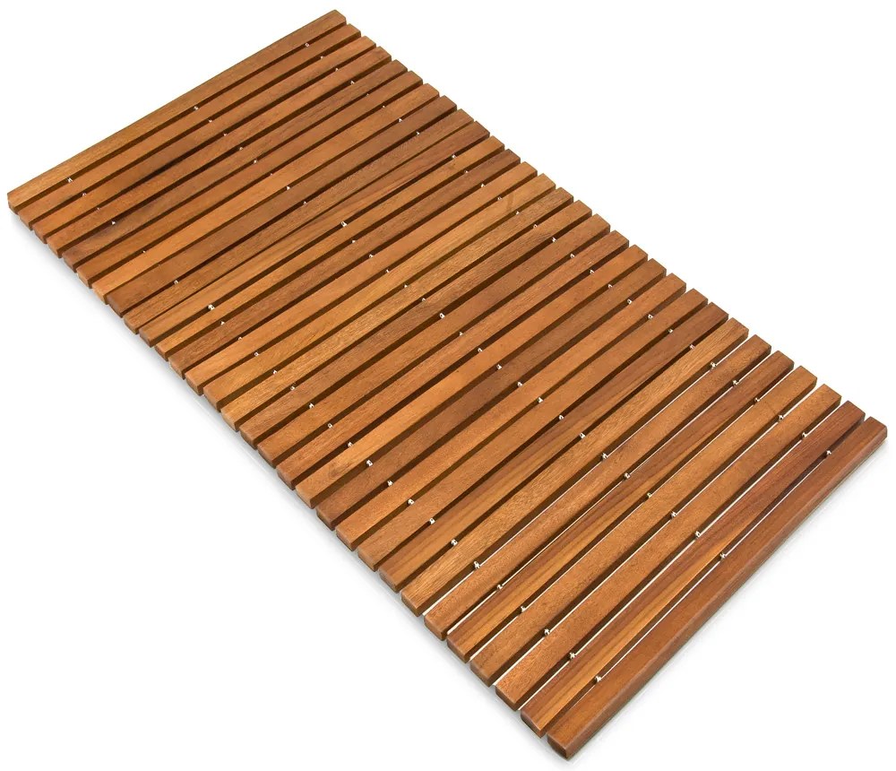 Casaria Kúpeľňová predložka LINE, akáciové drevo 80x50x1cm, hnedá