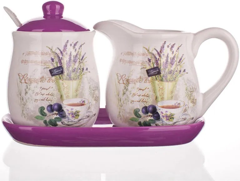 Keramická mliečenka a cukornička Lavender, BANQUET