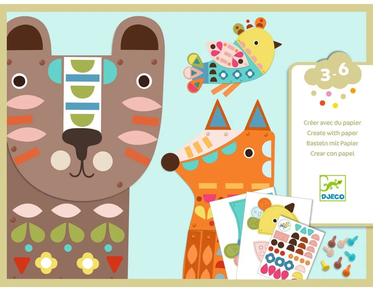 Kreatívna hra - koláže so zvieratkami a samolepkami