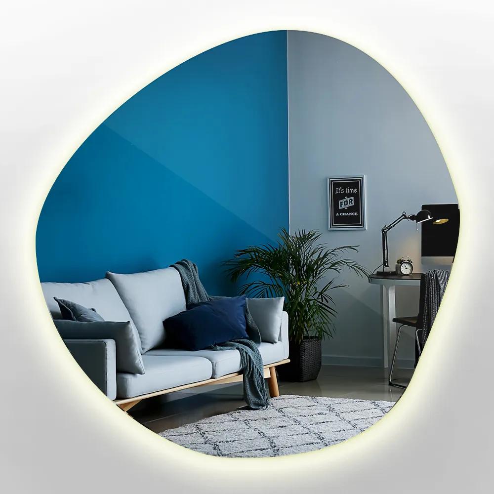 Nepravidelne led zrkadlo 58x58 cm Teplé svetlo (3000K)