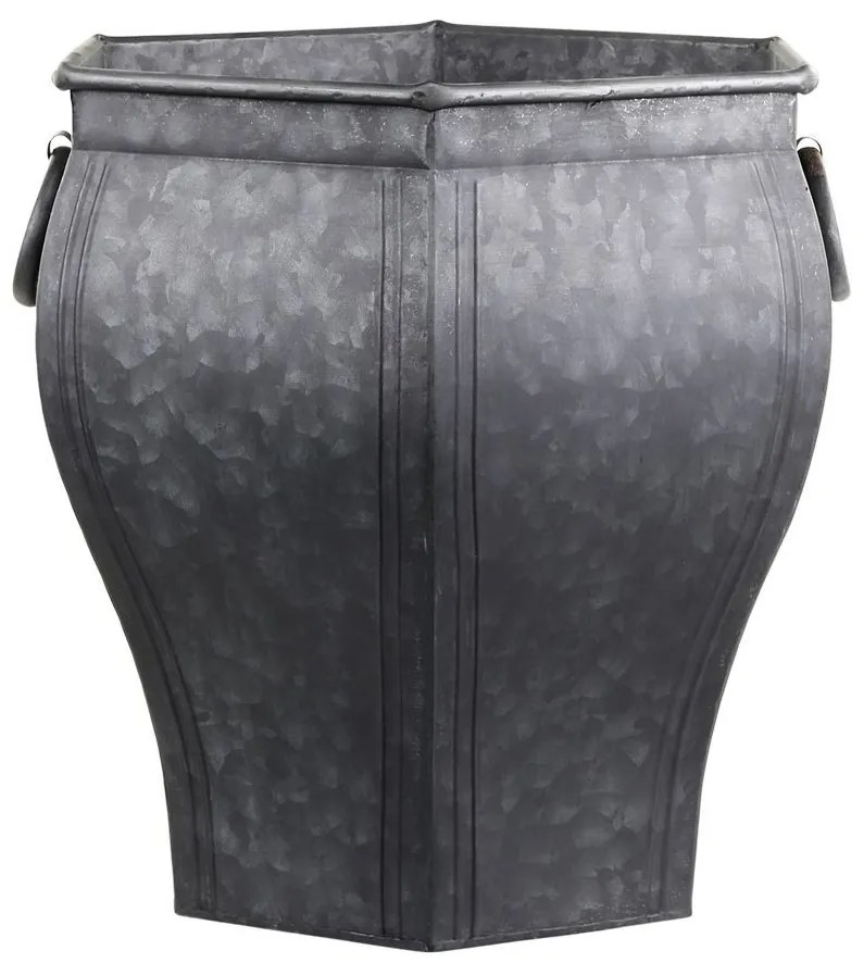 Dekoračný plechový antik kvetináč s uchami - 26*24*30 cm