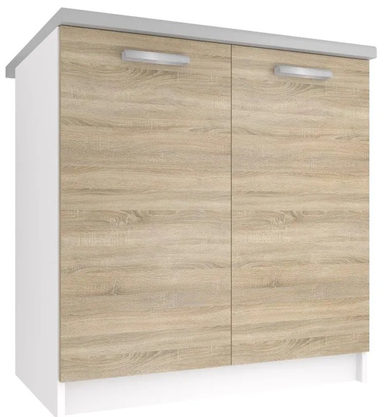 Kuchynská skrinka Belini spodná 80 cm dub sonoma s pracovnou doskou TOR SD80/0/WT/DS/0/T