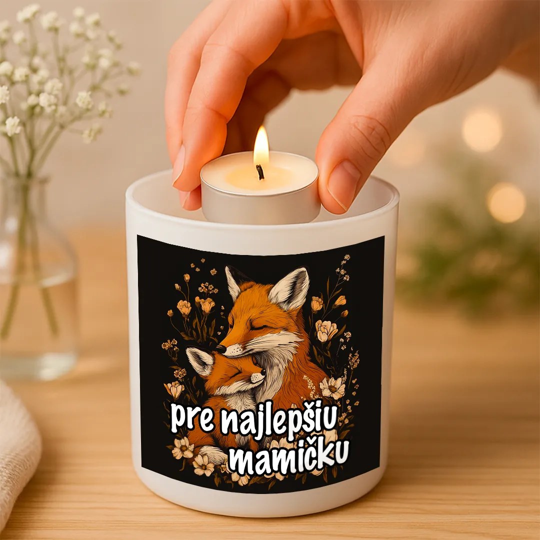 Originálny sklenený svietnik Pre najlepšiu mamičku