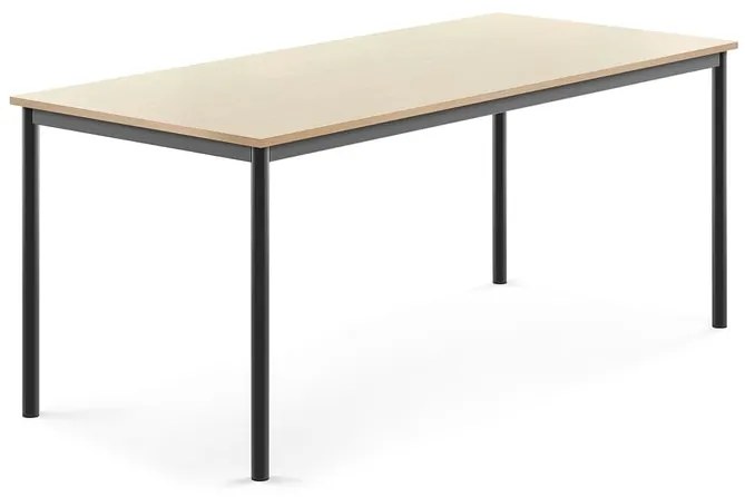 Stôl SONITUS, 1800x800x720 mm, HPL - breza, antracit
