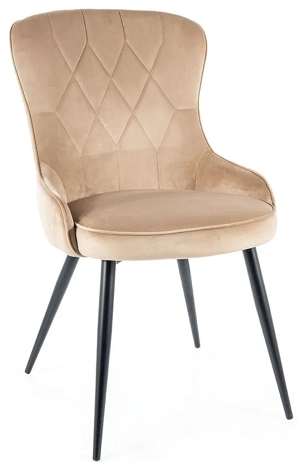 Jedálenská stolička Lotus Velvet, béžová / čierna