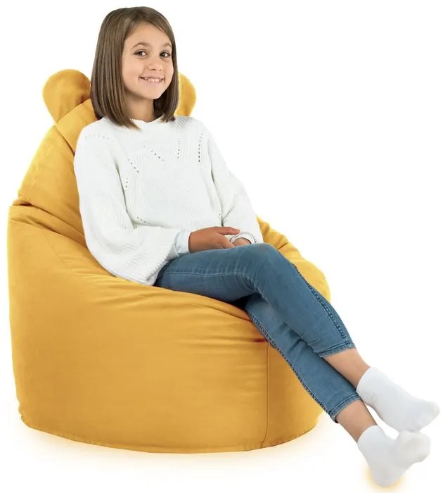 Detské kreslo Sako TEDDY – mäkké plyšové kreslo pre najmenších Farba: Žltý