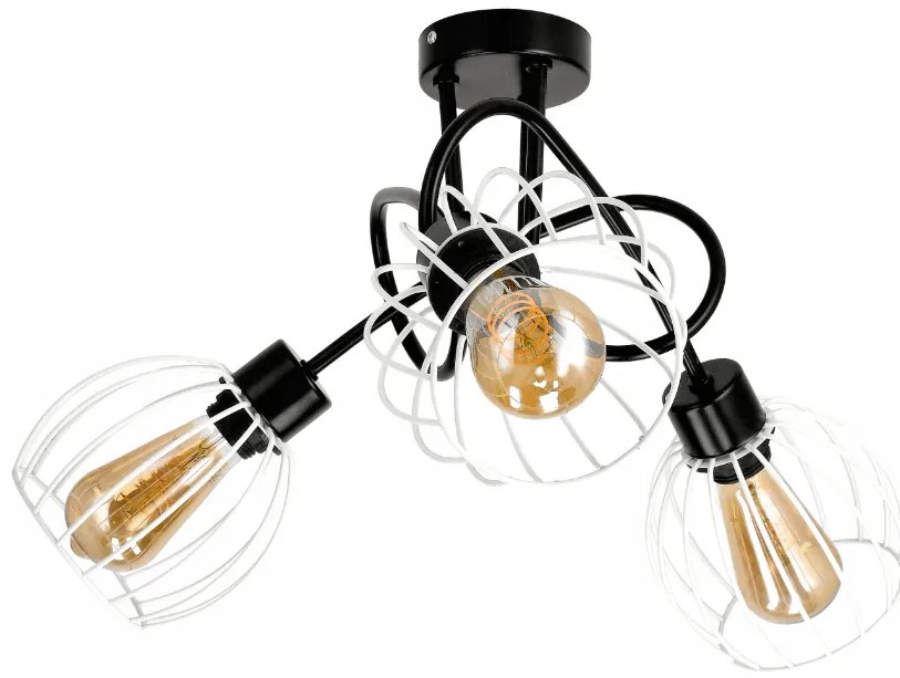 BERGE LED stropné svietidlo LOFT LIGHT - 3xE27 - DRUCE BALL WHITE