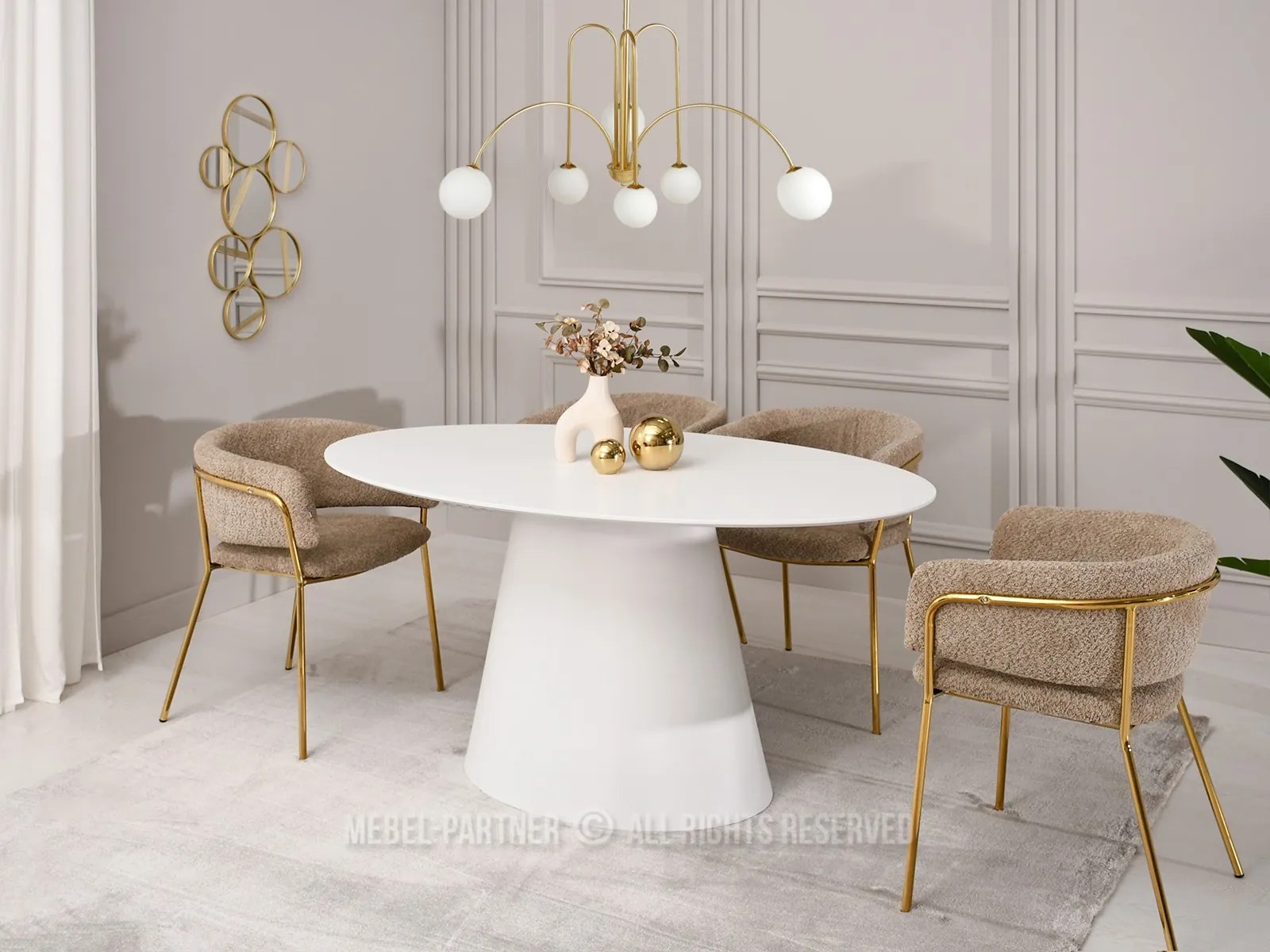 Jedálenský stôl Padro (biela). Akcia -20%. Vlastná spoľahlivá doprava až k Vám domov. 1111765