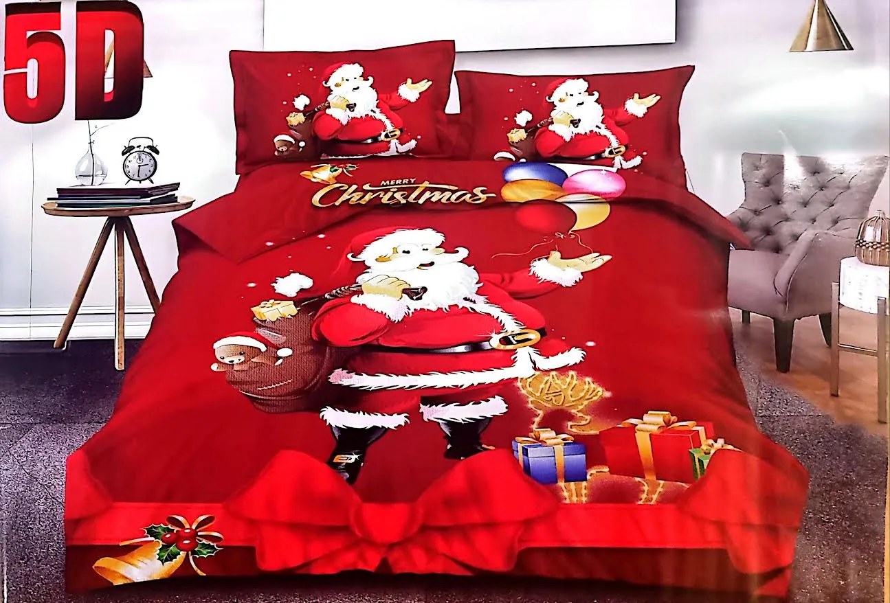 Obliečky Vianočný vzor B/3 Bavlna 7-dielna súprava