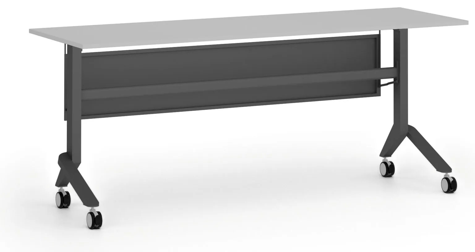 Mobilný stôl PRIMO MOVE, 180x60 cm, čierna podnož, sivá