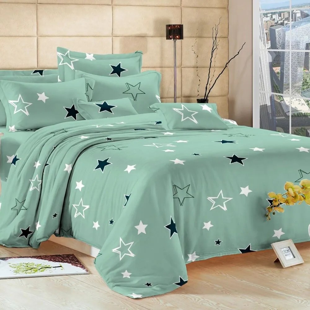 Bavlnené obliečky Homa SPHERE GREEN 7-dielna sada 140x200 cm