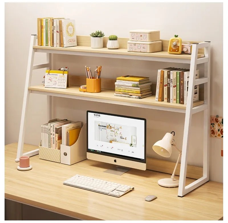 Multifunkčná 3poschodová polica VERTEX biela/dub