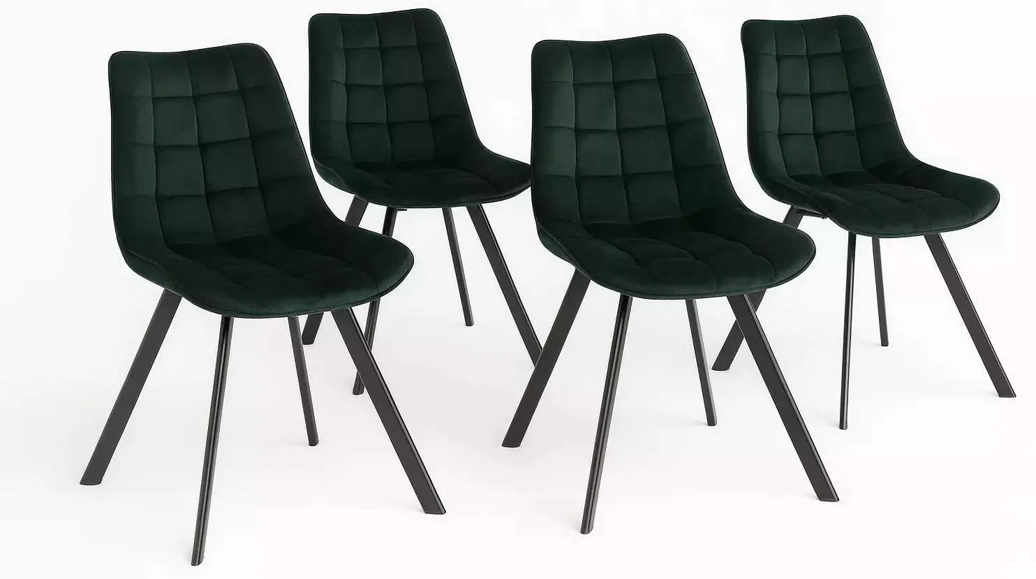 LuxuryForm DESIGN Stolička ORLEN VELUR - fľaškovo zelená - SET 4 ks