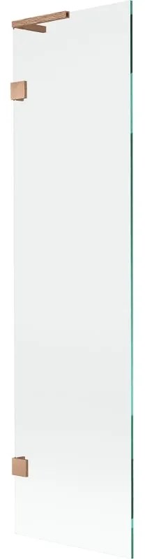 Mexen, Mexen Lunar L 1-krídlová vaňová zástena 50 x 150 cm, transparentná, brúsená meď - 897L-050-000-65-00