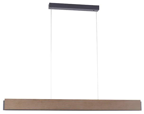Závesné svietidlo hnedé 121 cm vrátane LED s diaľkovým ovládaním - Ajdin