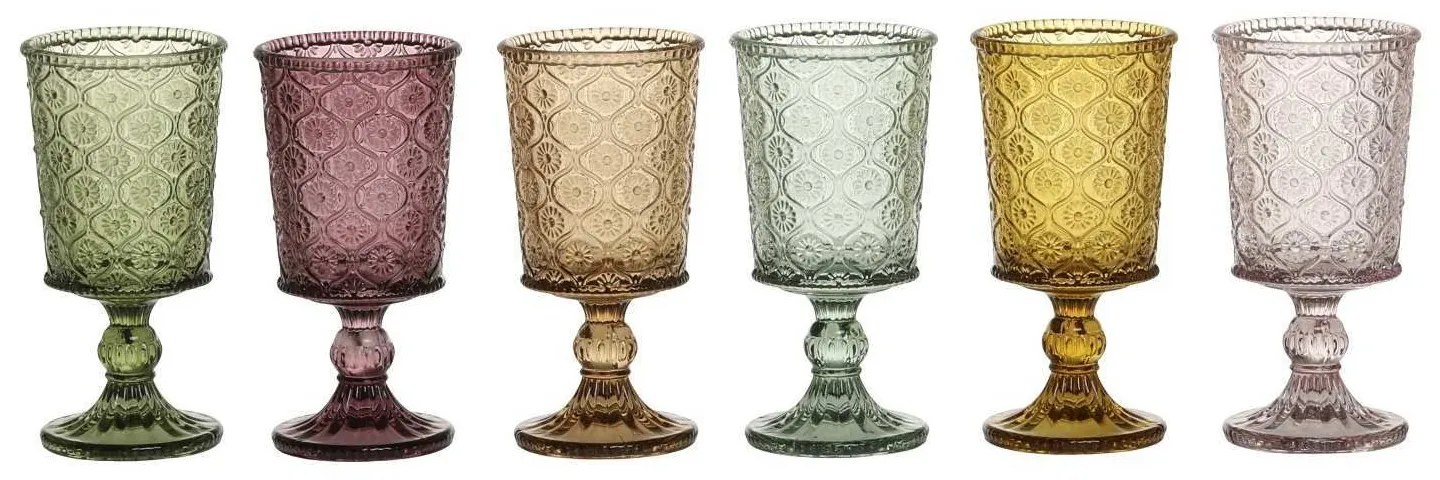 Sada 6ks farebných pohárov na víno Saint-Émilion rovné - Ø7*14cm / 150ml