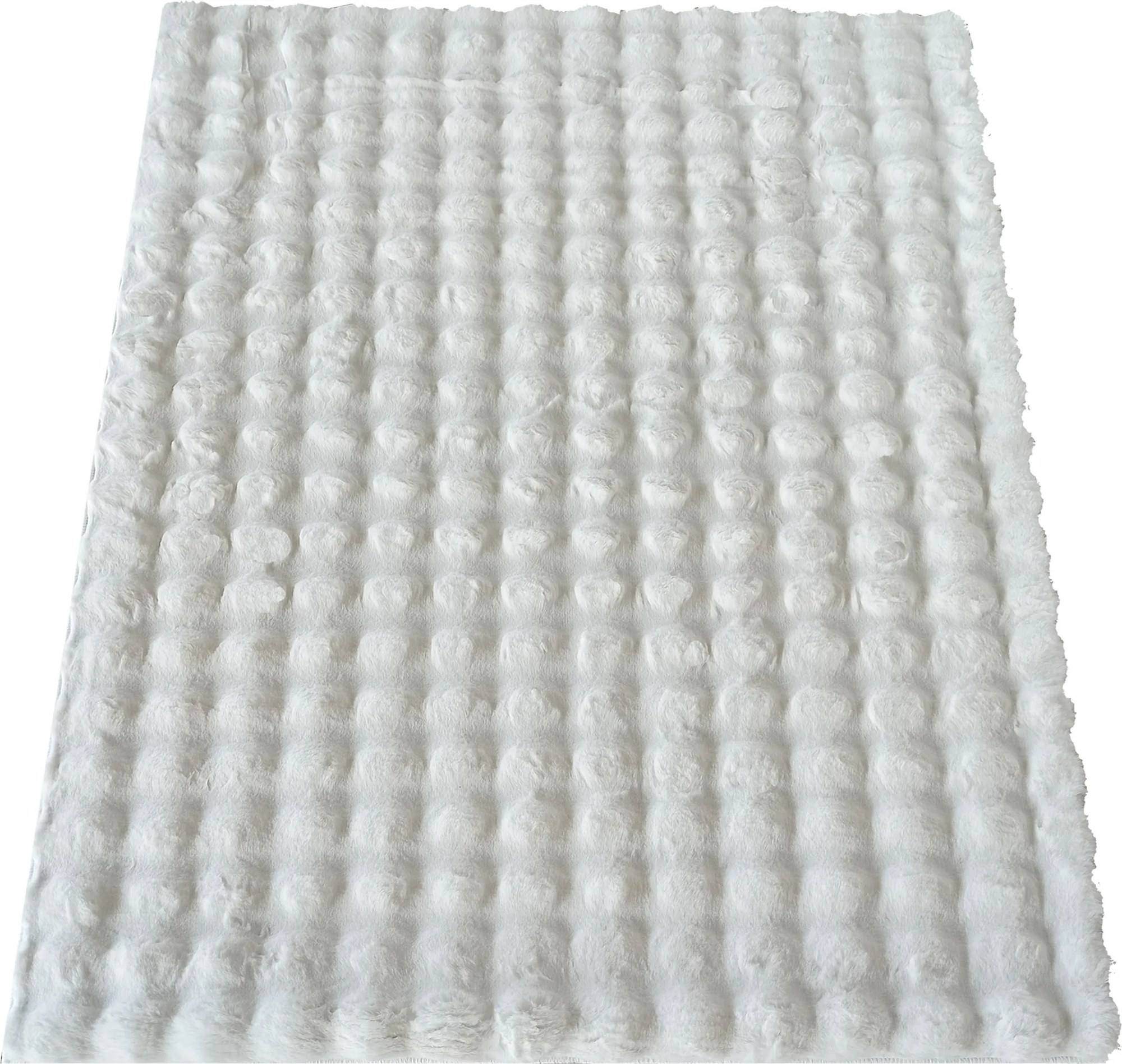 DY Biely jemný koberec Rabbit Bubble 3D Rozmer: 120x170 cm