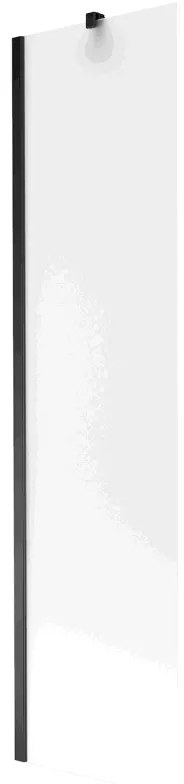 Mexen Next, vaňová zástena 1-krídlová 50 x 150 cm, fixné krídlo, 6 mm námraza sklo, čierny profil, 895-050-000-00-30-70