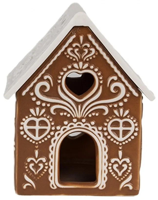 Porcelánový svietnik perníková chalúpka Gingerbread House - 7*6*9 cm