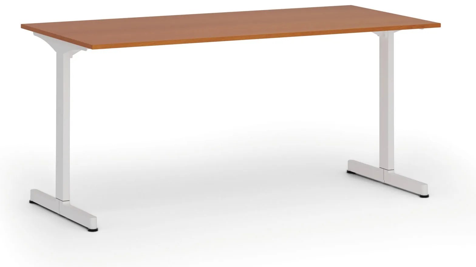 Kancelársky stôl PRIMO BETA, 160x80 cm, biela podnož, čerešňa