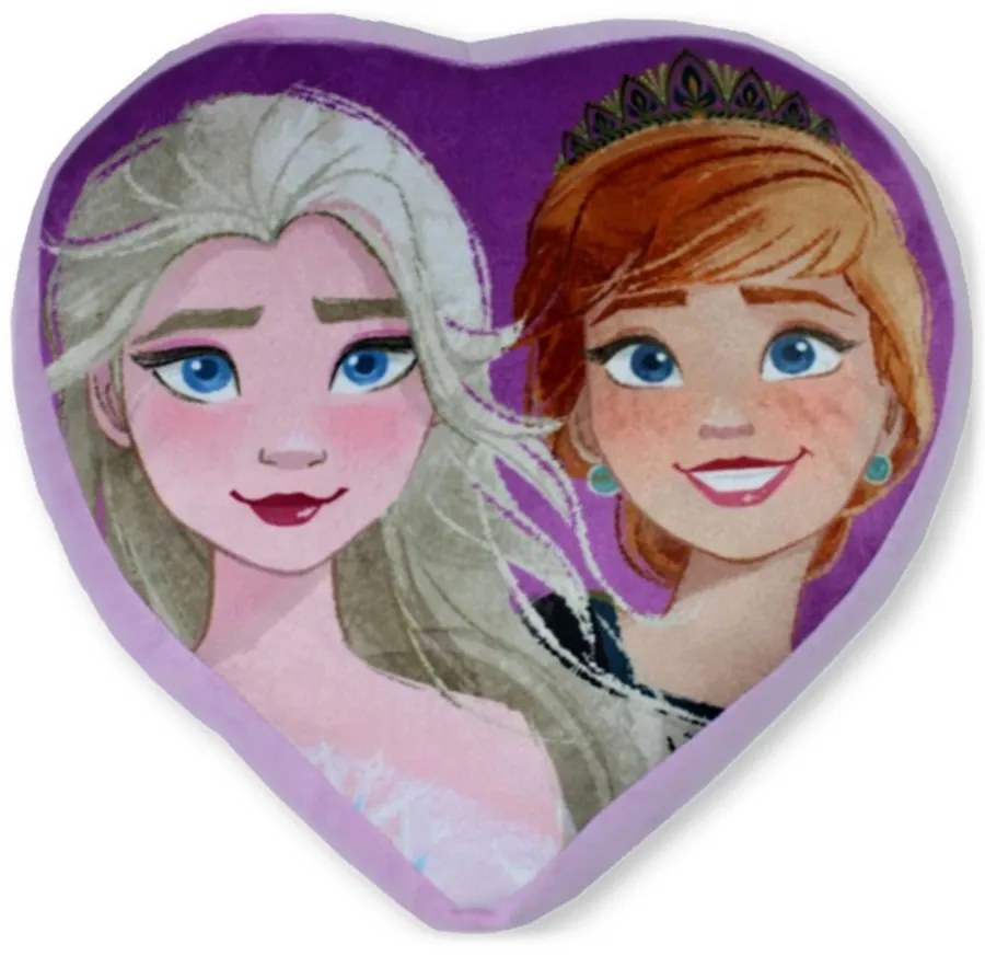 Vankúš v tvare srdca Ľadové kráľovstvo - Frozen - motív Anna a Elsa - 36 x 36 cm