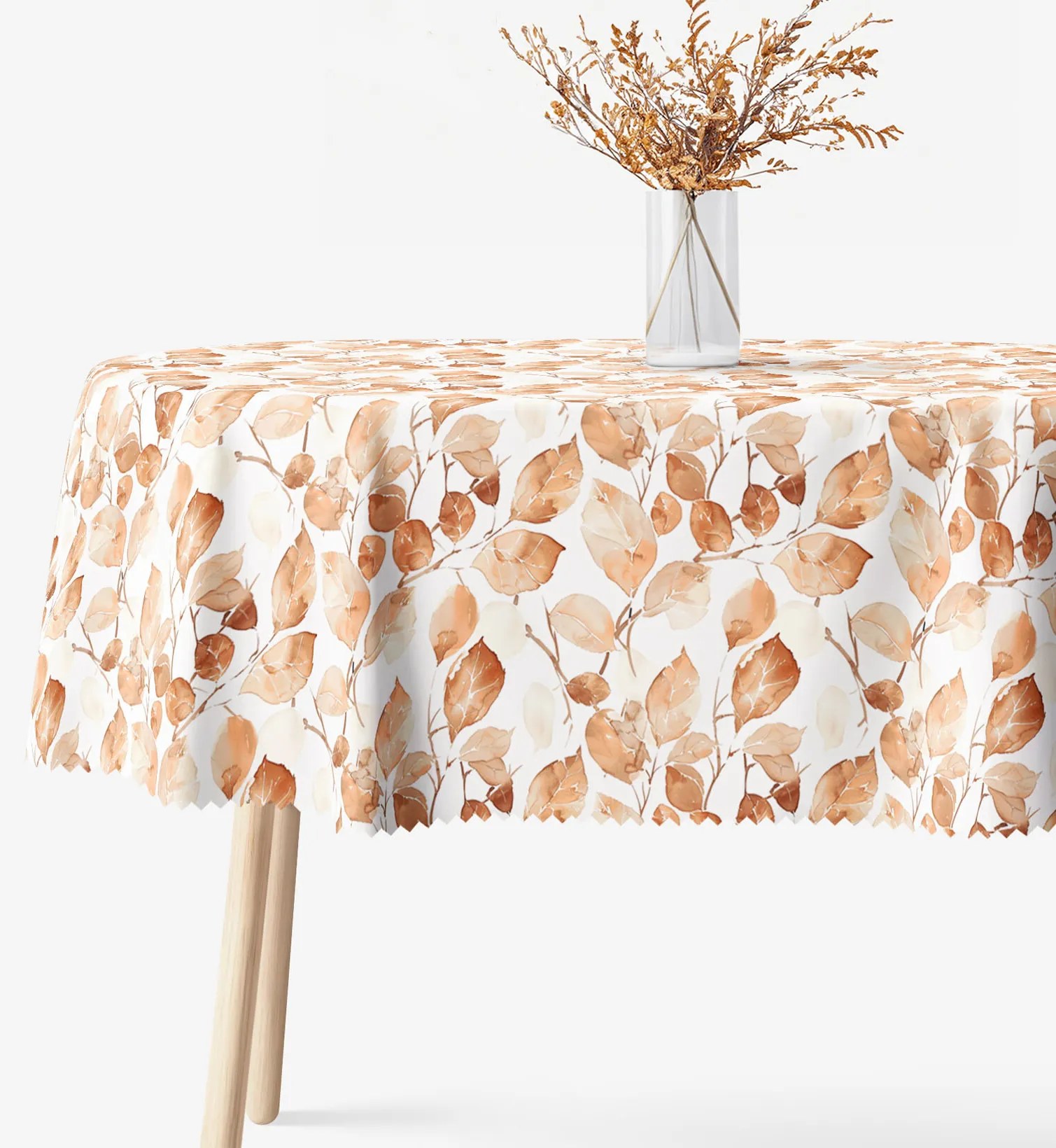 Goldea oválny teflónový obrus - odtlačky listov 120 x 200 cm