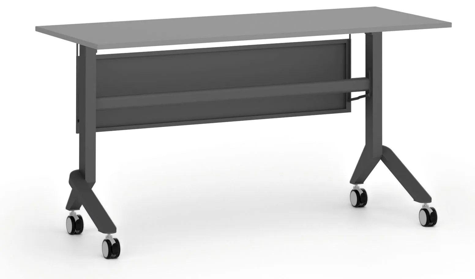 Mobilný stôl PRIMO MOVE, 140x60 cm, čierna podnož, grafit