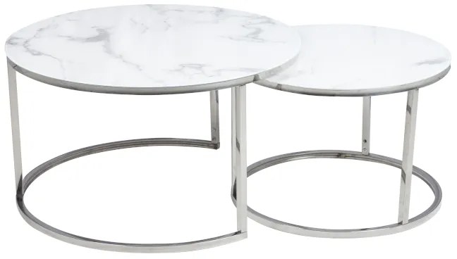 Konferenčný stolík Atlanta B, mramor / strieborná