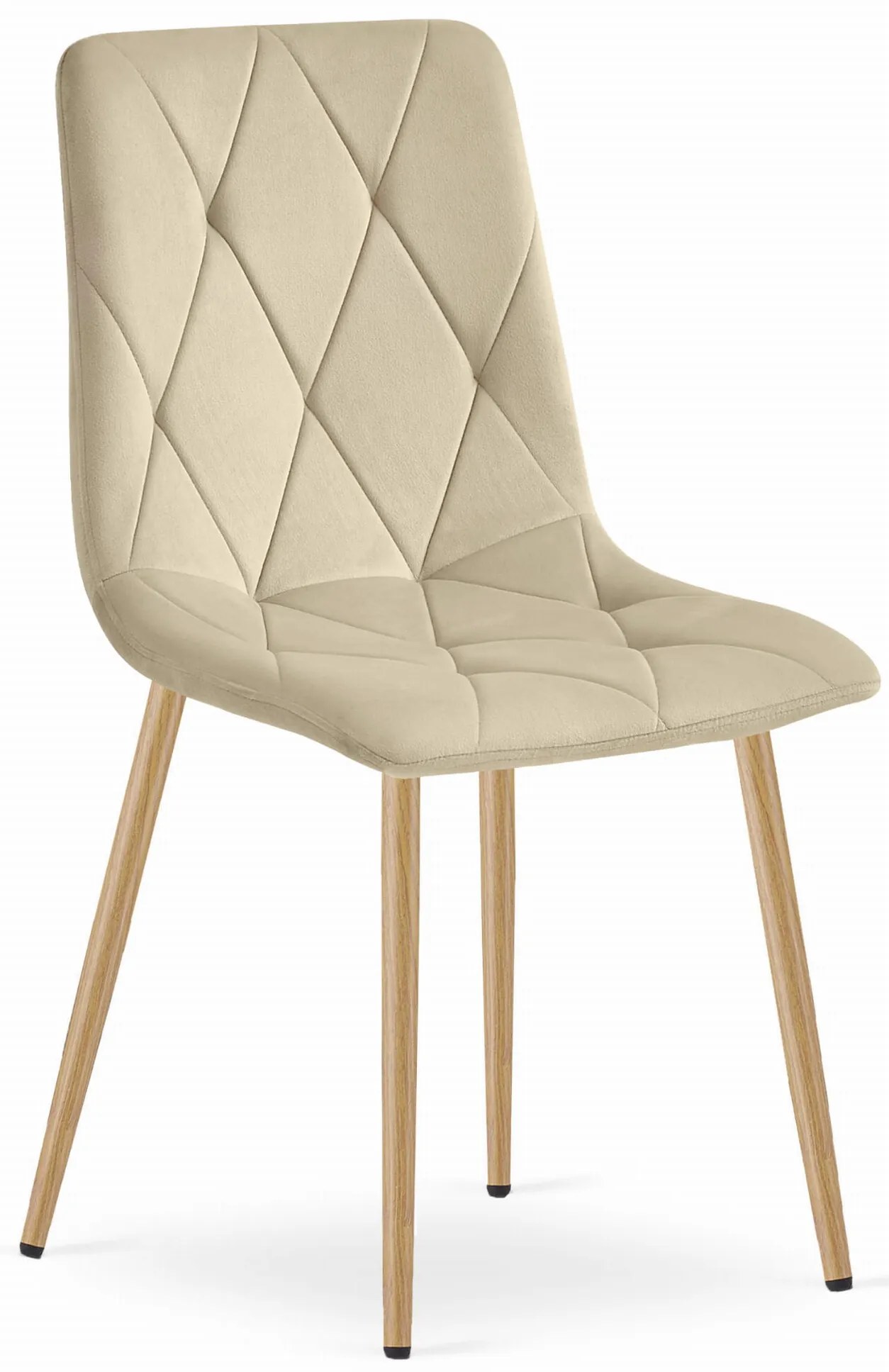 Svetlo béžová zamatová jedálenská stolička LIBRA