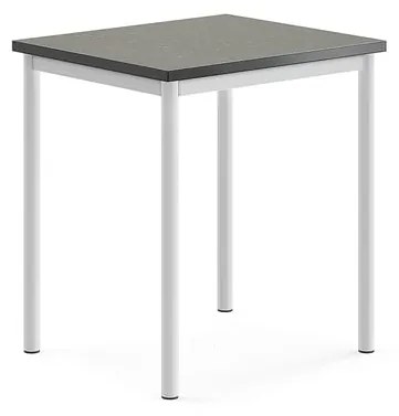 Stôl SONITUS, 700x600x760 mm, linoleum - tmavošedá, biela