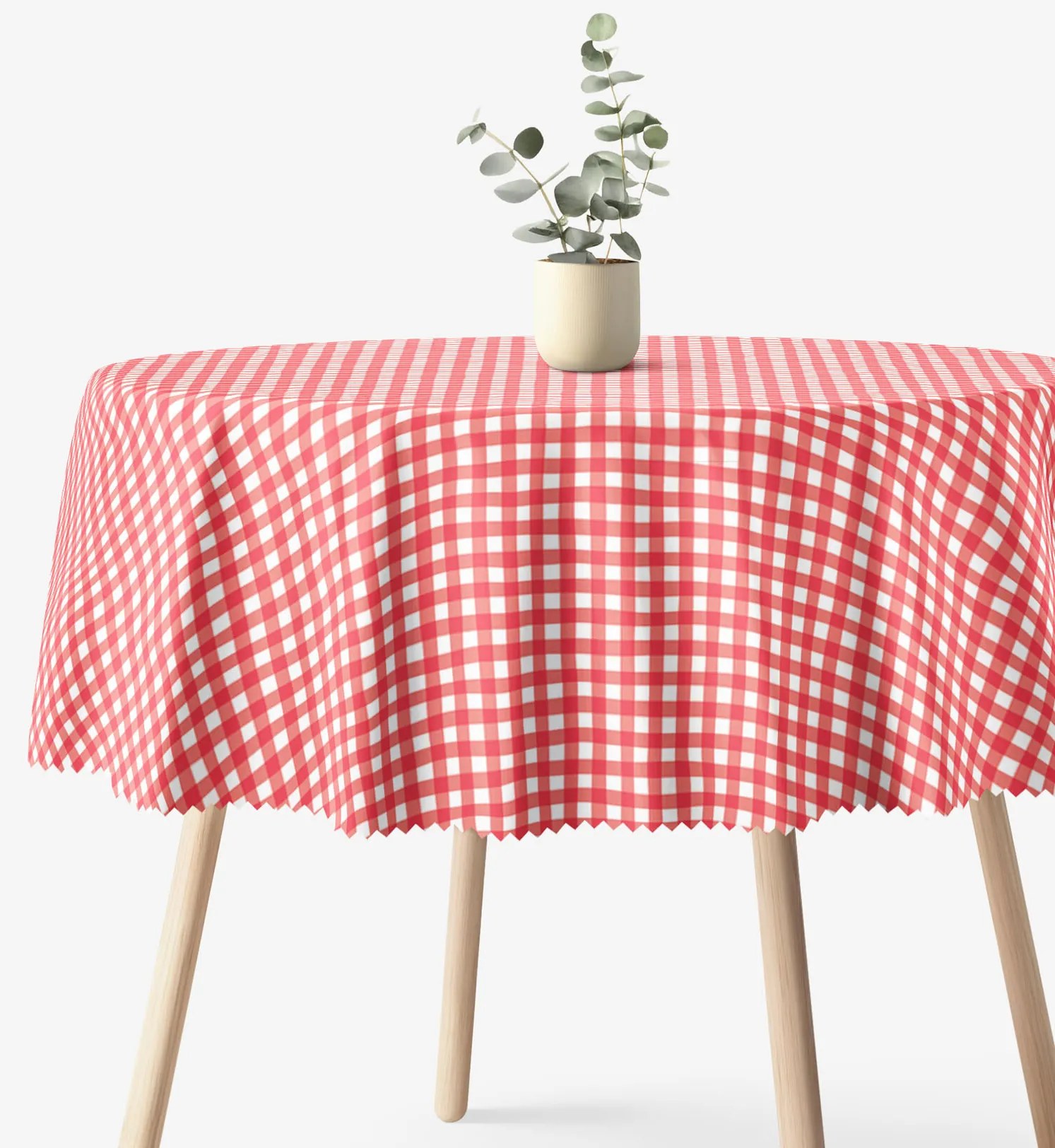 Goldea okrúhly teflónový obrus - červené kocky Ø 160 cm