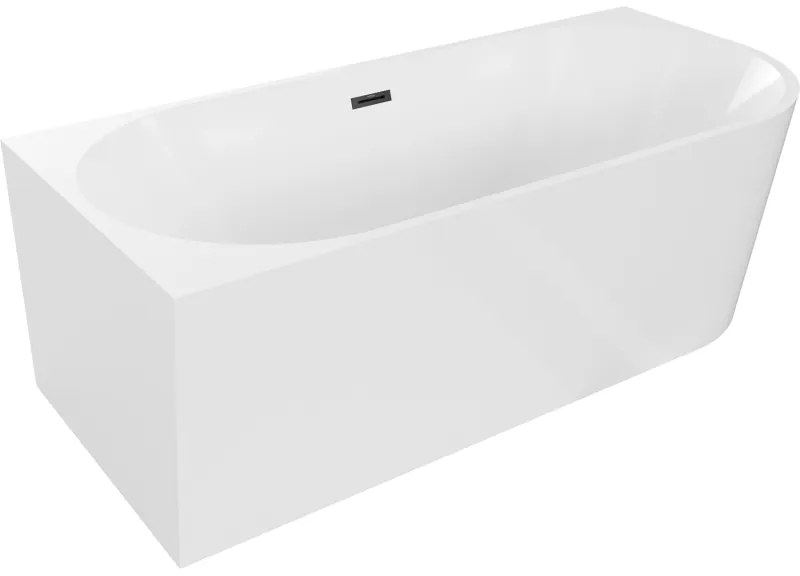 Mexen Mia, rohová voľne stojaca vaňa, ľavá, 170 x 80 cm, biela, čierny matný prepad, 52691708000L-70