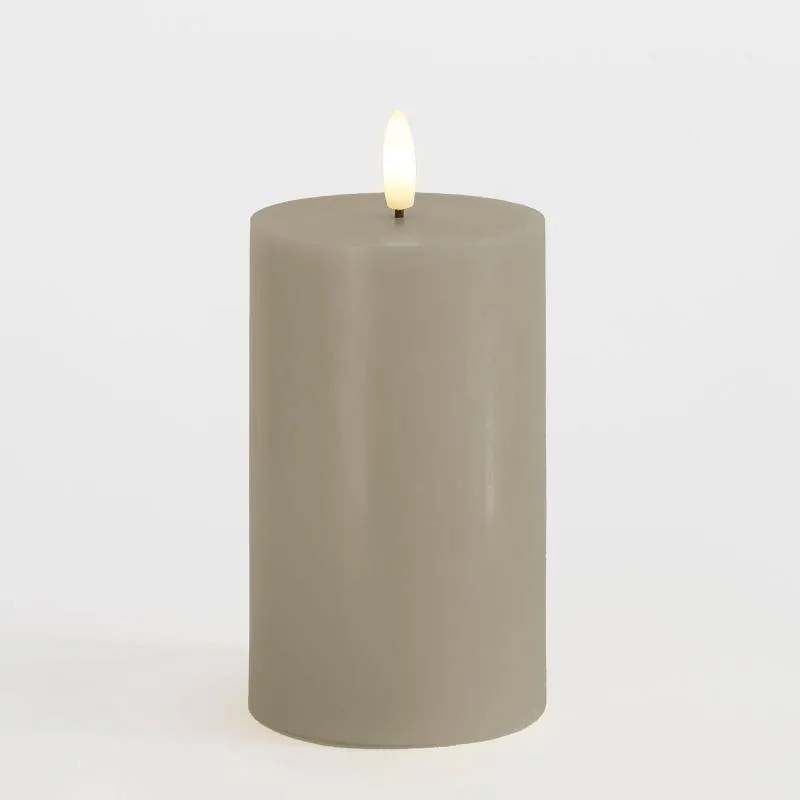 SIRIUS LED vosková sviečka Sille, svetlosivá, 7,5 x 12,5 cm