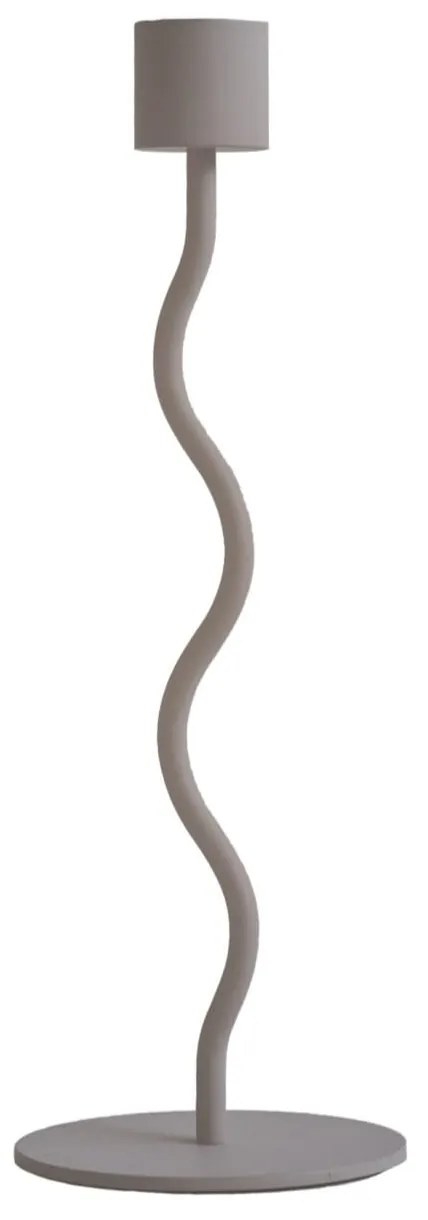 COOEE Design Kovový svietnik Curved Taupe 26 cm